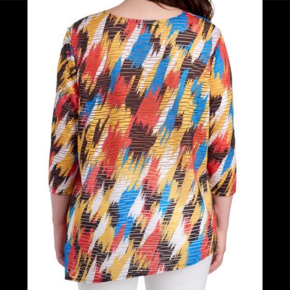 Women's Plus Size Abstract Print Burnout Tunic - Picture 3 of 3